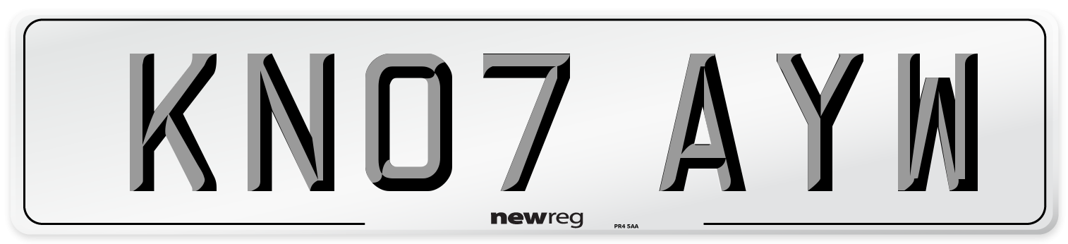 KN07 AYW Number Plate from New Reg
